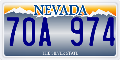 NV license plate 70A974