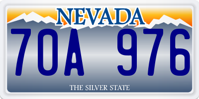 NV license plate 70A976