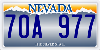 NV license plate 70A977