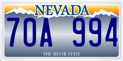 NV license plate 70A994