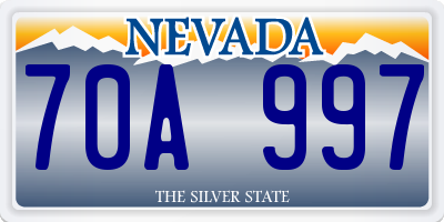 NV license plate 70A997