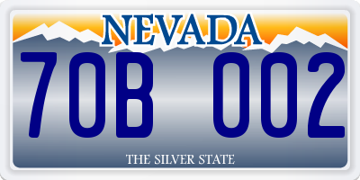 NV license plate 70B002