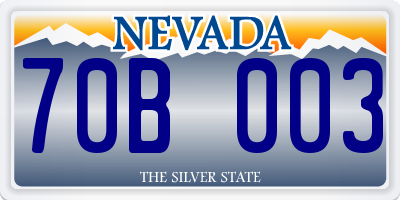 NV license plate 70B003