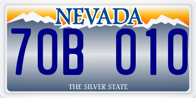 NV license plate 70B010