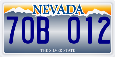 NV license plate 70B012