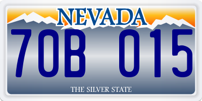 NV license plate 70B015