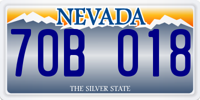 NV license plate 70B018