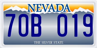 NV license plate 70B019