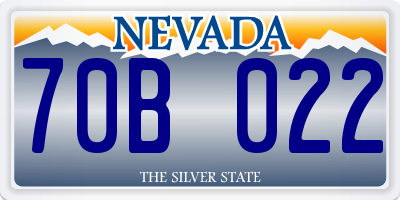 NV license plate 70B022