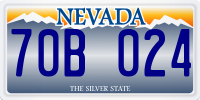 NV license plate 70B024