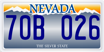 NV license plate 70B026