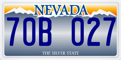 NV license plate 70B027