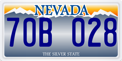 NV license plate 70B028