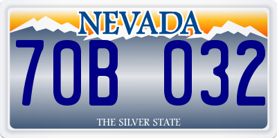 NV license plate 70B032