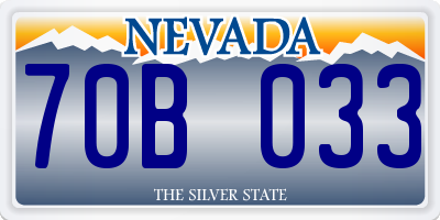 NV license plate 70B033
