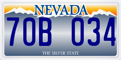 NV license plate 70B034
