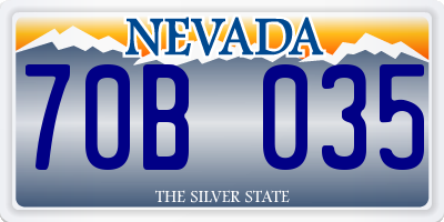 NV license plate 70B035