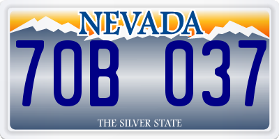 NV license plate 70B037