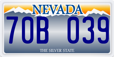 NV license plate 70B039