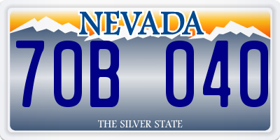 NV license plate 70B040