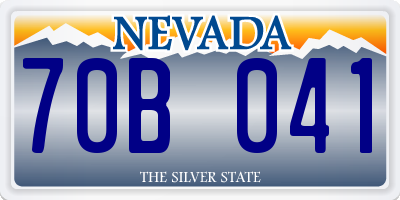 NV license plate 70B041