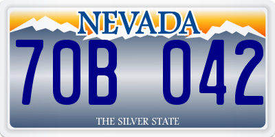 NV license plate 70B042