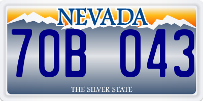 NV license plate 70B043