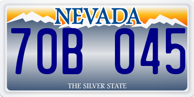 NV license plate 70B045