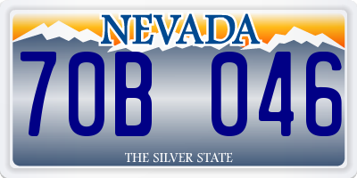 NV license plate 70B046