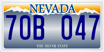 NV license plate 70B047