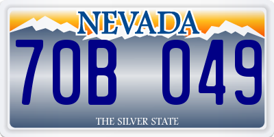 NV license plate 70B049