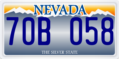 NV license plate 70B058