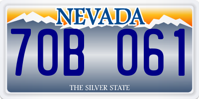 NV license plate 70B061