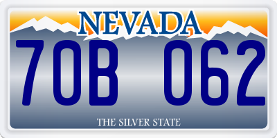 NV license plate 70B062