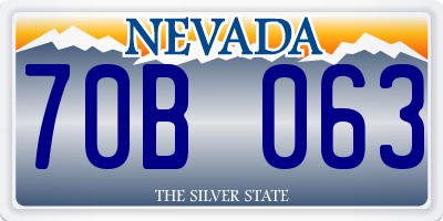 NV license plate 70B063