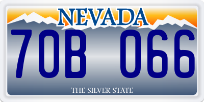 NV license plate 70B066