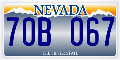 NV license plate 70B067