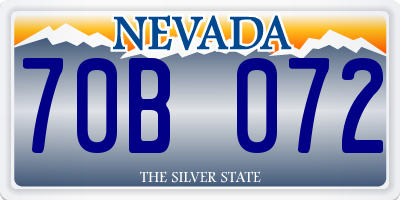 NV license plate 70B072