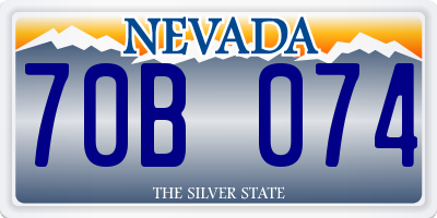 NV license plate 70B074