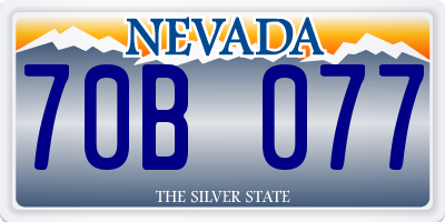 NV license plate 70B077