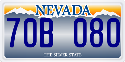 NV license plate 70B080
