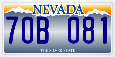 NV license plate 70B081