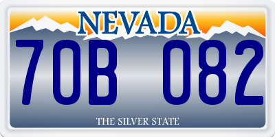 NV license plate 70B082