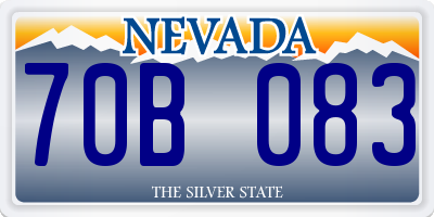 NV license plate 70B083