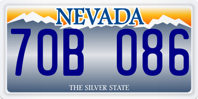 NV license plate 70B086