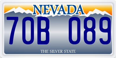 NV license plate 70B089