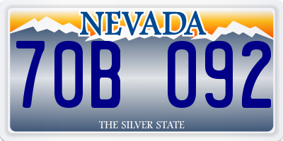 NV license plate 70B092