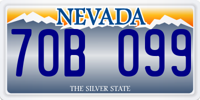 NV license plate 70B099