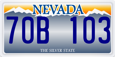 NV license plate 70B103