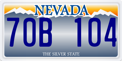 NV license plate 70B104